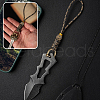  2Pcs 2 Styles Outdoor EDC Tool Brass Parachute Rope European Beads KK-NB0003-61-5