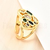 Brass Micro Pave Cubic Zirconia Cuff Rings RJEW-C134-02G-3