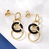 304 Stainless Steel Polymer Clay Ring Dangle Stud Earrings EJEW-V004-03G-02-1