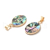 Constellation Natural Paua Shell Pendants KK-P265-01G-12-2