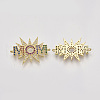 Mother's Day Brass Micro Pave Cubic Zirconia Links connectors ZIRC-Q022-007-NF-2