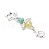 Tibetan Style Alloy & Glass Angel Pendant Decorations HJEW-JM03165-01-5