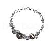 Sun Heat Button Stainless Steel & Acrylic & Plastic Imitation Pearl Choker Necklaces FS-WG98DB1-01-5