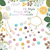   104Pcs 26 Style Alloy Enamel Pendants ENAM-PH0002-07-WH-5