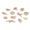 Cheriswelry 12Pcs 6 Style Brass Micro Pave Clear Cubic Zirconia Pendants KK-CW0001-04-16