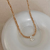 Natural Shell Initial Pendant Glass Beaded Pendant Necklaces FS-WG76541-19-1