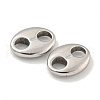 Non-Tarnish 304 Stainless Steel Oval Connector Charms STAS-L278-037P-2