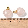 Natural Rose Quartz Perfume Bottle Pendants G-Z039-03G-02-3