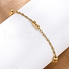 304 Stainless Steel Rope Chain Bracelets for Women BJEW-C094-10G-2