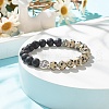 Natural Lava Rock & Gemstone Stretch Bracelet with Alloy Jesus Beads BJEW-JB08013-5