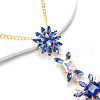 Alloy Rhinestone Flower Tassel Necklace Body Chains for Women FS-WG8032C-01-2