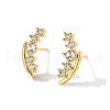 Nuggets Brass Micro Pave Clear Cubic Zirconin Stud Earrings EJEW-D318-13G-5