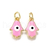 Brass Enamel Charms KK-C106-01G-2
