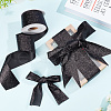 Sparkle Polyester Ribbons SRIB-WH0011-105F-02-3