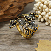 Zinc Alloy Rhinestone Finger Rings for Women UG4795-3-2