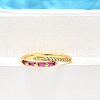 Brass Micro Pave Cubic Zirconia Cuff Rings for Women RJEW-H247-03G-3