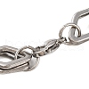 201 Stainless Steel Rhombus Link Chain Bracelets BJEW-B078-118GP-3