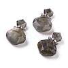 Rhombus Natural Labradorite Perfume Bottle Pendants G-H241-01E-P-1