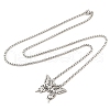 201 Stainless Steel Laser Cut Butterfly Pendant Box Chain Necklaces for Women NJEW-Q004-03P-4