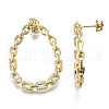 Brass Micro Pave Cubic Zirconia Stud Earrings EJEW-S208-120A-NF-3