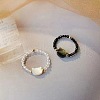 2Pcs Cat Shape Glass Beaded Beads Finger Rings WG1374D-03-3