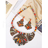 Bohemia Alloy Colorful Rhinestone Pendant Necklaces & Stud Dangle Earrings Sets FS-WGA6B85-01-1