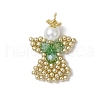 Glass Seed Beaded Angel Pendants PALLOY-MZ00652-04-1