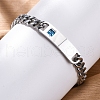201 Stainless Steel Cuban Link Chain Bracelets BJEW-B078-162P-4