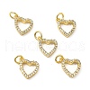 Brass Micro Pave Clear Cubic Zirconia Charms X-KK-E068-VB174-3