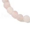 Natural Rose Quartz Beads Stretch Bracelets for Women BJEW-JB11351-01-4