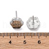 Brass Stud Earrings EJEW-D288-15P-3