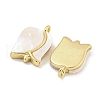 Brass Pave Sea Shell Rose Flower Charms KK-Q820-17G-2