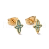 Enamel Star Stud Earrings with 316L Surgical Stainless Steel Pins EJEW-P204-01G-2