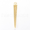 Brass Micro Pave Cubic Zirconia Pendants ZIRC-L068-50G-2