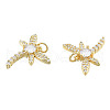 Brass Micro Pave Clear Cubic Zirconia Pendants ZIRC-N039-265-3