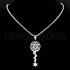 304 Stainless Steel Hecate's Wheel Key Pendant Necklaces for Women FS-WG4FA44-01-2