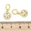 Brass Micro Pave Cubic Zirconia European Dangle Charms KK-D325-56G-3