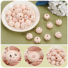  30Pcs Spray Painted Natural Wood European Beads WOOD-NB0002-66-4