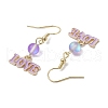 5 Pairs Valentine's Day Theme Alloy Enamel Dangle Earrings EJEW-JE06374-5