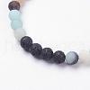 Frosted Natural Gemstone Stretch Bracelets BJEW-JB03361-3