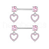 304 Stainless Steel Rhinestone Nipple Rings WG0E32C-04-1