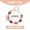 FIBLOOM 5Pcs 5 Colors Alloy Rose Link Chain Bracelets Set with Rhinestone BJEW-FI0001-63-2
