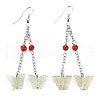 Butterfly Natural New Jade Dangle Earrings for Girl Women EJEW-S212-002-2