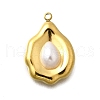 Plastic Imitation Shell Pendants STAS-H201-01D-G-1