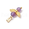 10Pcs 10 Styles Natural & Synthetic Mixed Gemstone Beaded Pendants PALLOY-JF03634-5