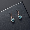 Teardrop Alloy Glass Pendant Necklaces & Stud Dangle Earrings Sets for Women WGD12E0-02-3