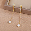 Elegant Brass Pave Clear Cubic Zirconia Stud Earrings PK3460-1