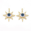 Brass Micro Pave Clear Cubic Zirconia Pendants for Women KK-T070-104-1