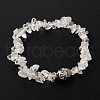 3D Buddha Head Gemstone Beaded Stretch Bracelets BJEW-JB01805-04-2