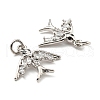 Rack Plating Brass Micro Pave Cubic Zirconia Pendants KK-F856-07P-3